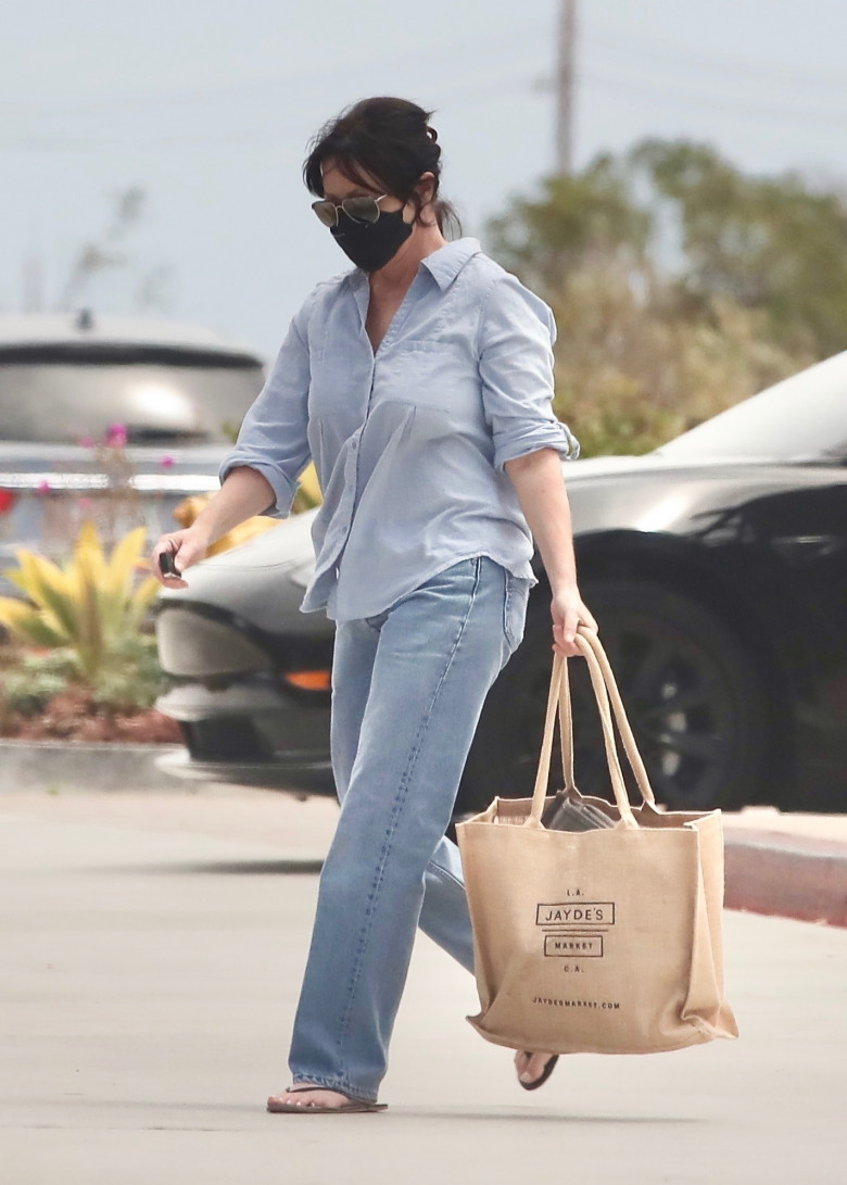 *EXCLUSIVE* Shannen Doherty doubles the denim in Malibu