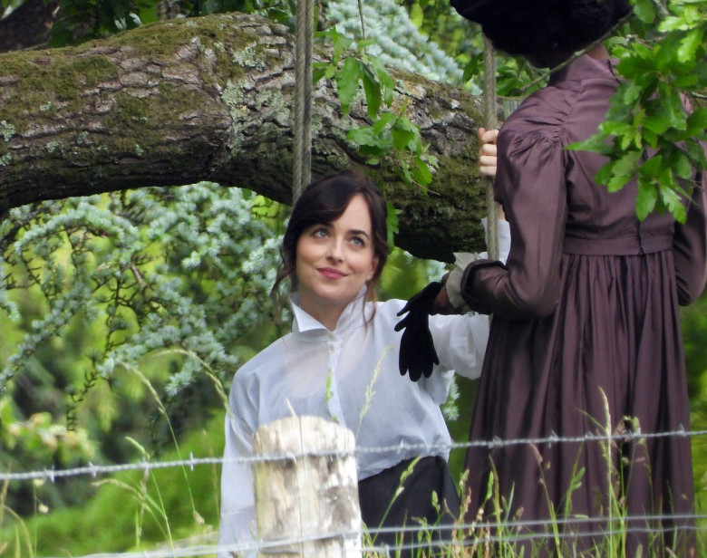 EXCLUSIVE: First Pictures Of Dakota Johnson Filming Persuasion In Salisbury, UK.