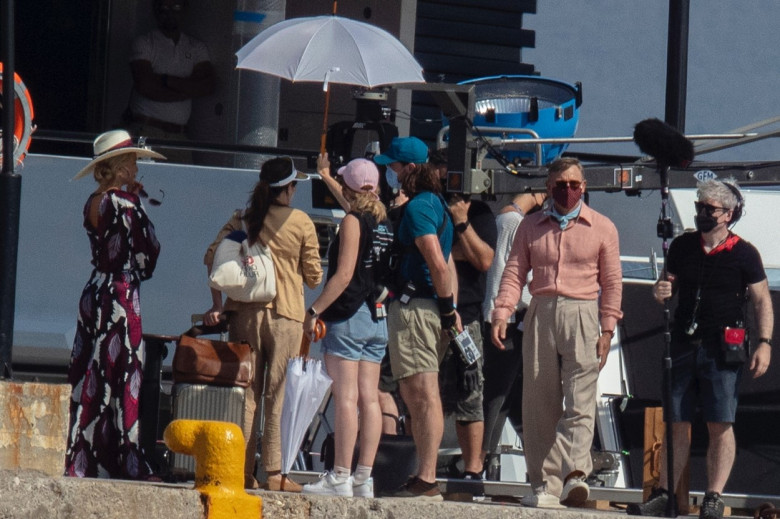 EXCLUSIVE: Daniel Craig And Kate Hudson Seen On The Set For Knives Out 2 At Spetses In Greece