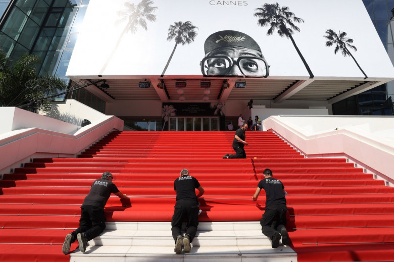 CANNES: Red Carpet Preparations of the 74th Cannes Film Festival