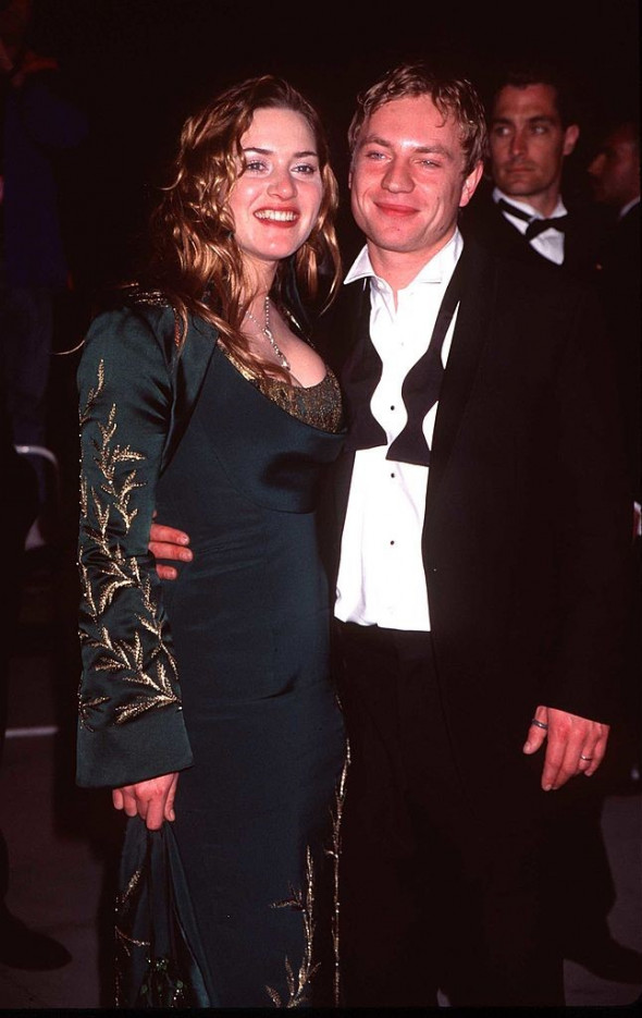 3/23/98- Beverly Hills,Ca Kate Winslet with Boyfreind Jim Threapleton at the Vanity Fair Party at Mo