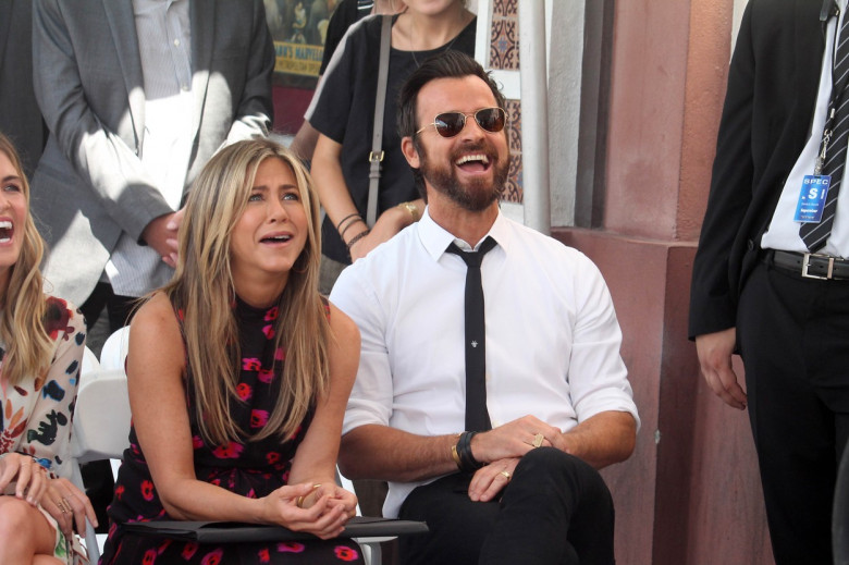 Jennifer Aniston and Justin Theroux at the Jason Bateman Star on the Walk of Fame Ceremony