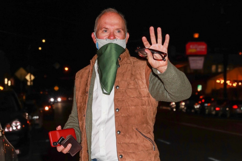 *EXCLUSIVE* Michael Keaton leaves dinner with his girlfriend at Giorgio Baldi in Santa Monica