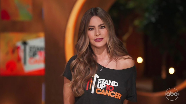 Sofia Vergara opens up about her battle with thyroid cancer as she co-hosts Stand Up To Cancer telethon and pleads with everyone to 'work together as a team' to beat the disease