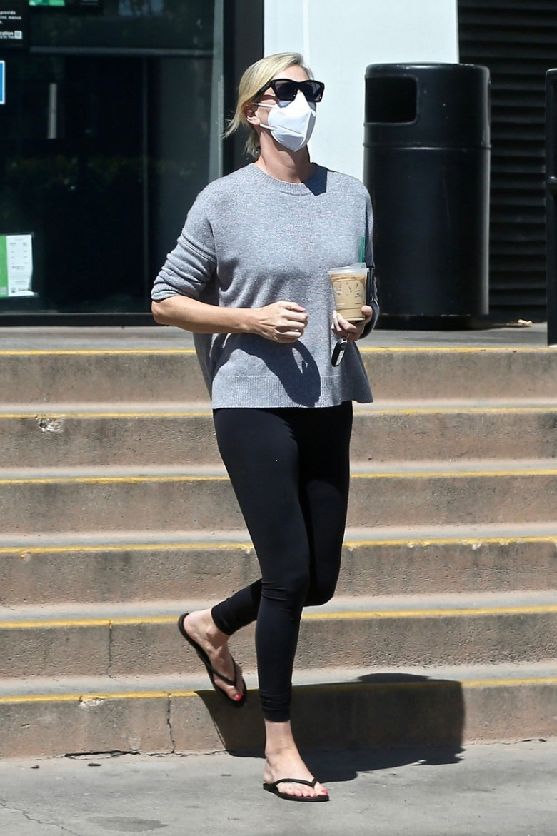 *EXCLUSIVE* Charlize Theron gets a Friday Caffeine Fix