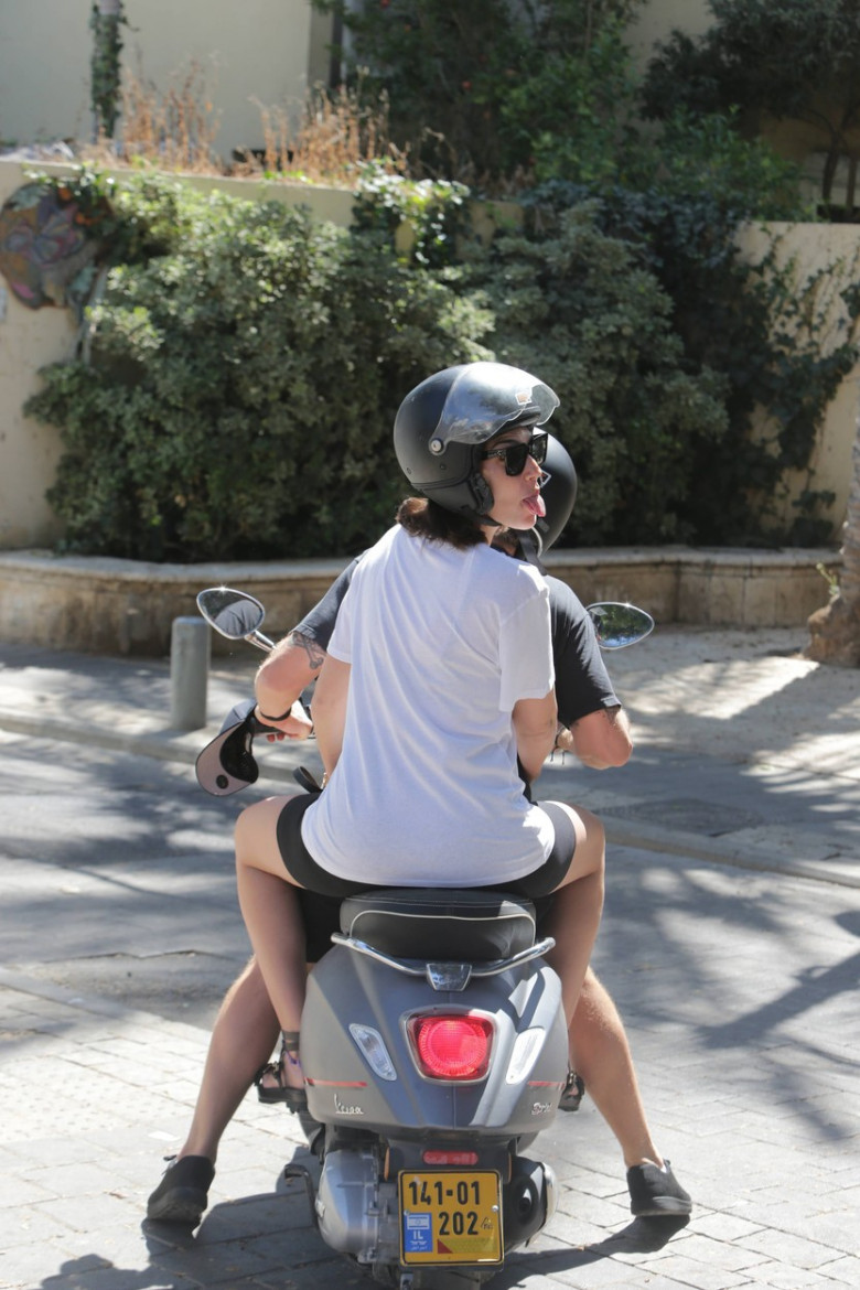 EXCLUSIVE: Gal Gadot And Yaron Varsano Ride A Motor Scooter In Tel Aviv