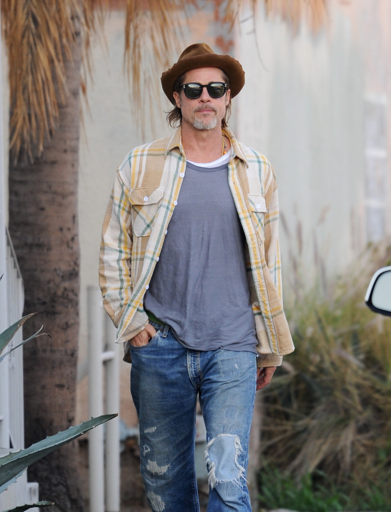 EXCLUSIVE: Brad Pitt is Spotted at His Art Gallery in Los Angeles.