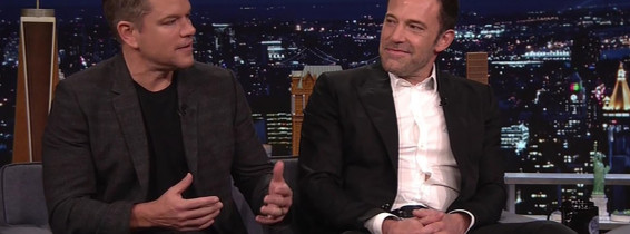 Matt Damon reveals he let his daughters give him a maroon mowhawk, as he appeared on The Tonight Show alongside pal Ben Affleck