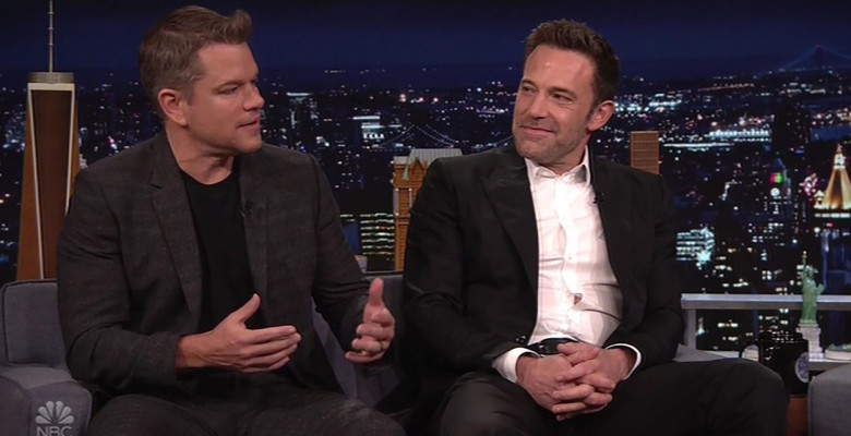 Matt Damon reveals he let his daughters give him a maroon mowhawk, as he appeared on The Tonight Show alongside pal Ben Affleck