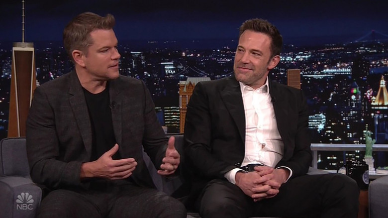 Matt Damon reveals he let his daughters give him a maroon mowhawk, as he appeared on The Tonight Show alongside pal Ben Affleck