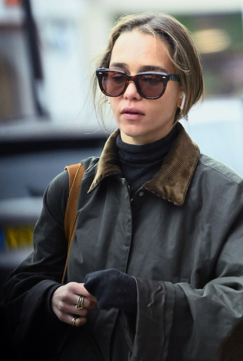 *EXCLUSIVE* The British Actress Emilia Clarke spotted out and about shopping in East London