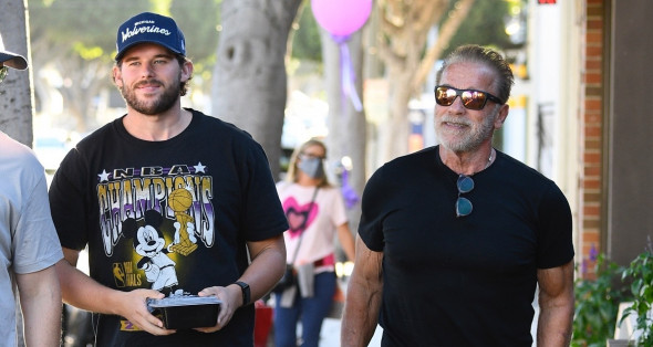 *EXCLUSIVE* Arnold Schwarzenegger goes out to lunch with his son Christopher