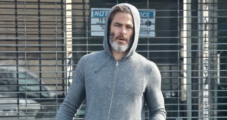 *EXCLUSIVE* A scruffy looking Chris Pine has a laugh with our photographer while out for coffee!