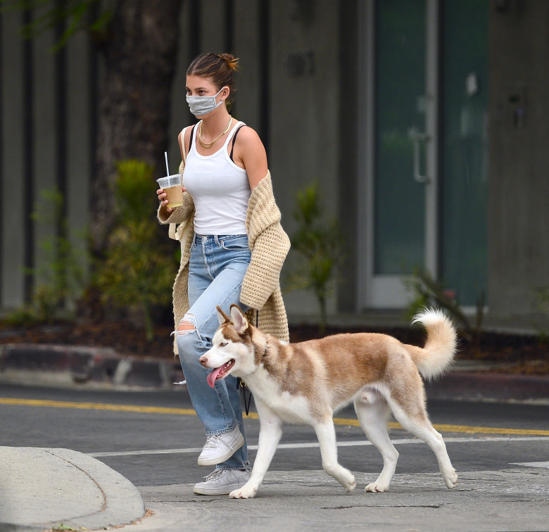 EXCLUSIVE: Camila Morrone Heads Out to Walk Her Husky in Los Angeles