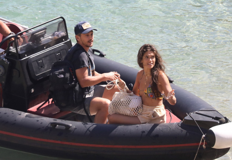 *EXCLUSIVE* *WEB MUST CALL FOR PRICING* James Franco and girlfriend Izabel Pakzad enjoy a romantic day at the beach on the Greek island of Mykonos.