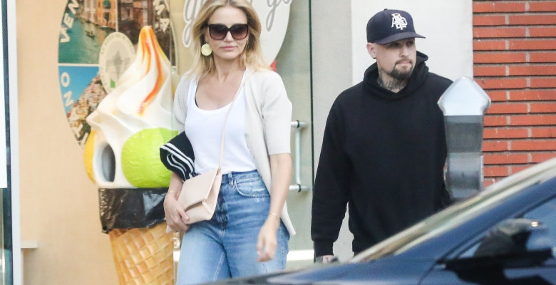 *EXCLUSIVE* Cameron Diaz and Benji Madden have a date night dinner at Urth Caffe in Beverly Hills