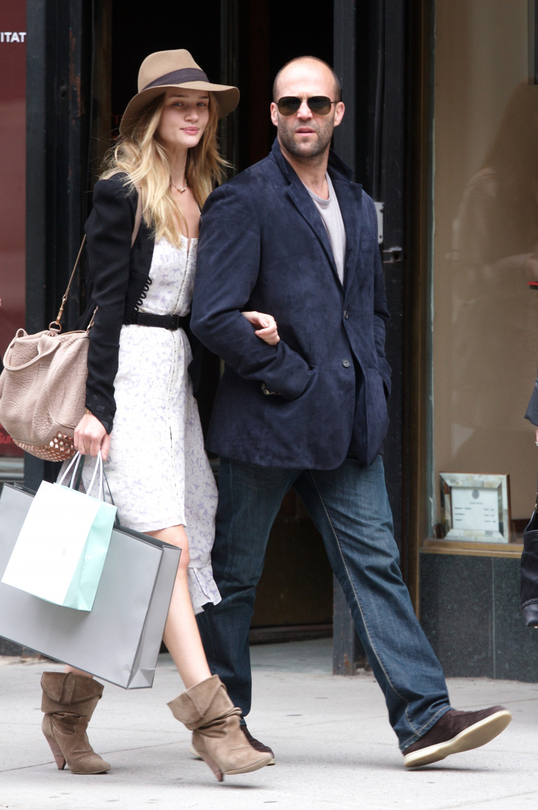 Exclusive - Jason Statham and Rosie Huntington-Whiteley take a stroll on Madison Avenue, Manhattan, New York, USA - 30 Apr 2011