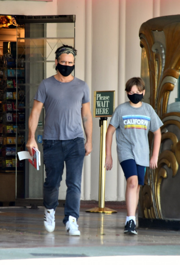 *EXCLUSIVE* Colin Farrell takes his kid to the book store