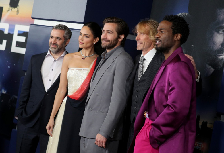 Eiza Gonzalez, Jake Gyllenhaal, Yahya Abdul-Mateen II și Michael Bay la premiera filmului Ambulanta/ Profimedia