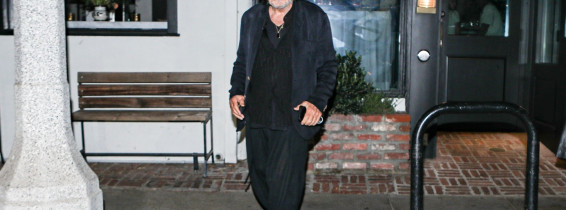 *EXCLUSIVE*  Al Pacino steps out with Mick Jagger and Clint Eastwood's ex  28 year old Noor Alfallah on a dinner date in Venice - ** WEB MUST CALL FOR PRICING **