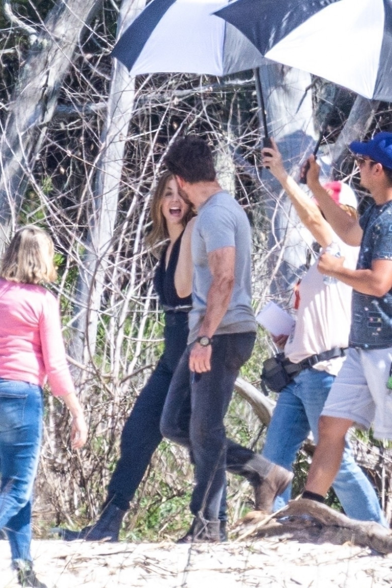 *EXCLUSIVE*  Ana de Armas is seen filming her latest project, 'Ghosted' with Chris Evans on her birthday!