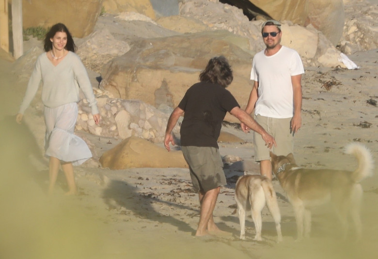 *EXCLUSIVE* Leonardo DiCaprio comforts girlfriend Camila Marrone on the beach in Malibu!
