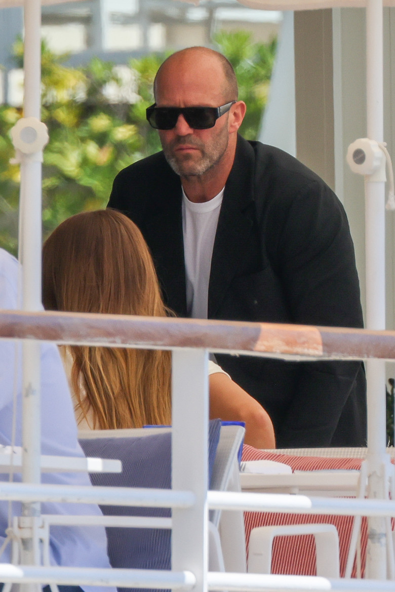 Jason Statham And Rosie Huntington-Whiteley Lunch At Eden Roc Hotel During The 75th Annual Cannes Film Festival