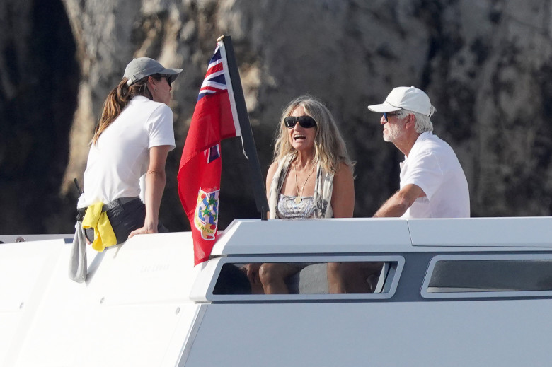 EXCLUSIVE: Leonardo DiCaprios mother Irmelin Dicaprio and her boyfriend arrive at Hotel du Cap Eden Roc in Antibes during Cannes Film Festival