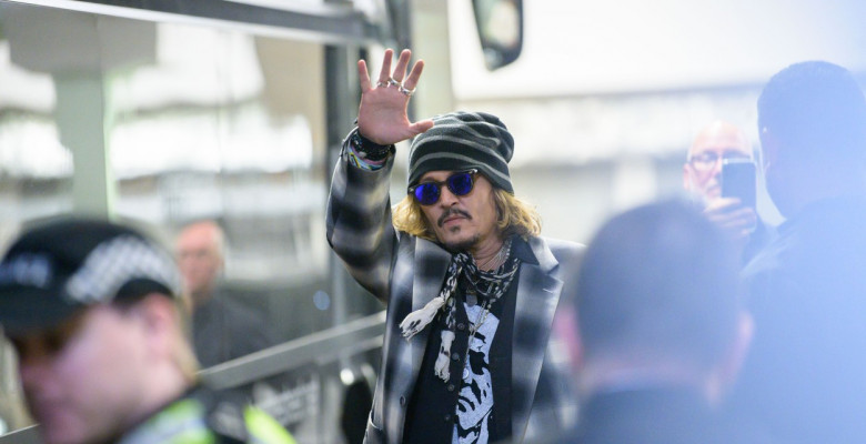 Johnny Depp in Glasgow to play a concert with his friend Jeff Beck at the Royal Concert Hall. Hundreds of fans waited outside the stage door hoping for a glimpse of the Hollywood star