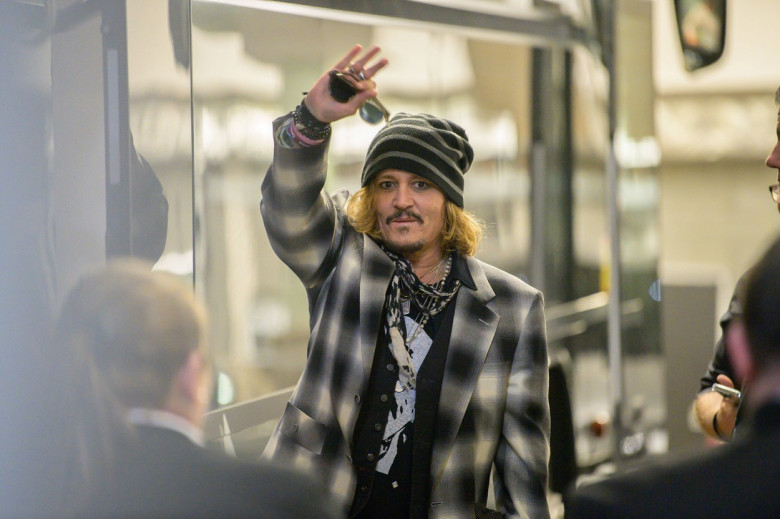 Johnny Depp in Glasgow to play a concert with his friend Jeff Beck at the Royal Concert Hall. Hundreds of fans waited outside the stage door hoping for a glimpse of the Hollywood star