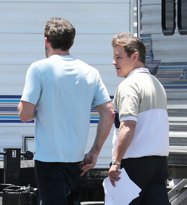 PREMIUM EXCLUSIVE Ben Affleck And Matt Damon Hysterically Laugh In Between Takes