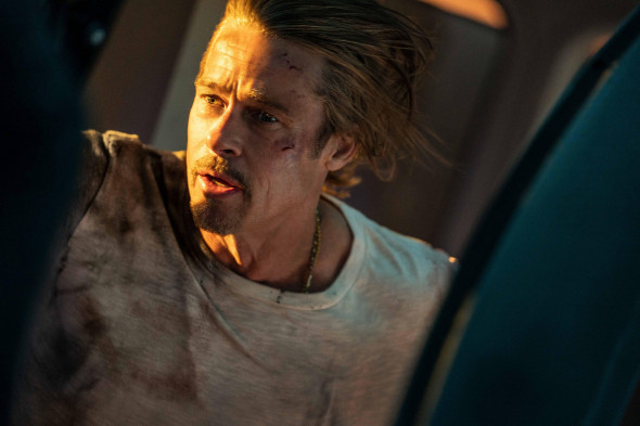 USA.  Brad Pitt  in the (C)Sony Pictures Entertainment new film: Bullet Train (2022). Plot: Five assassins aboard a fast moving bullet train find out their missions have something in common.  Ref: LMK106-J8121-010622Supplied by LMKMEDIA. Editorial Only