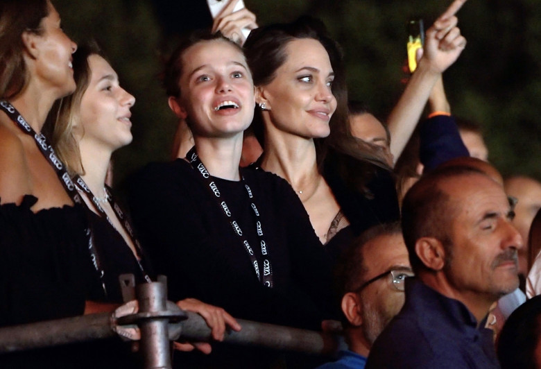 Angelina Jolie and her daughter Shiloh Jolie-Pitt attend the Maneskin's concert for the world premiere of the "Loud Kids Tour" at the "Circo Massimo" in Rome.