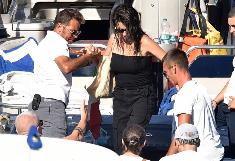 *EXCLUSIVE* WEB MUST CALL FOR PRICING - Spanish actress Penelope Cruz takes a stroll through the town with her family in Portofino.*PICTURES TAKEN ON 30/07/2022*