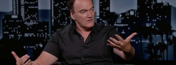 Quentin Tarantino says Battle Royale is the film he wishes he directed before revealing his toddler son loves zombies, as he appears on Jimmy Kimmel Live!