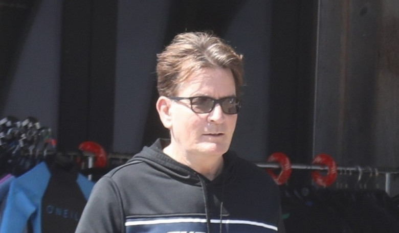 *EXCLUSIVE* Charlie Sheen and his twin boys shop at Vintage market together in Malibu