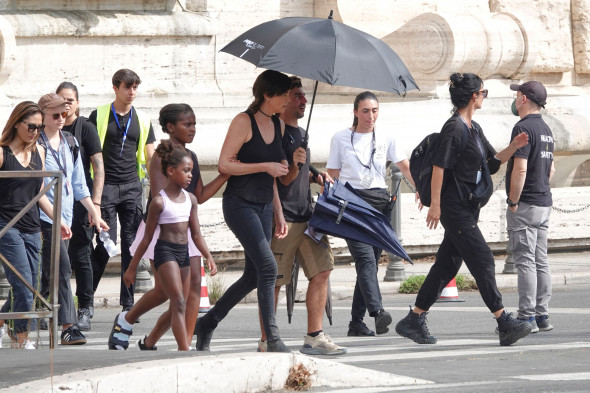 Charlize Theron and Uma Thurman shooting The Old Guard 2 in Rome