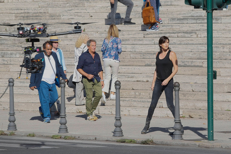 Charlize Theron and Uma Thurman shooting The Old Guard 2 in Rome