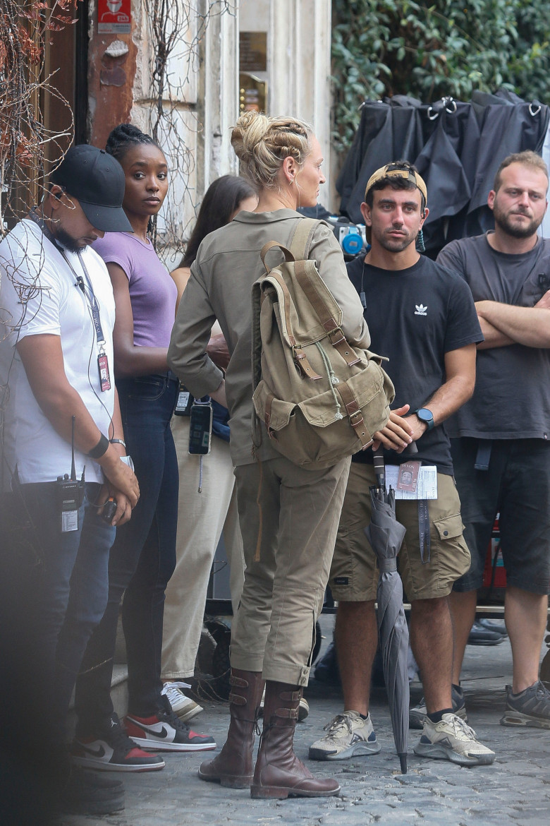 Charlize Theron and Uma Thurman shooting The Old Guard 2 in Rome