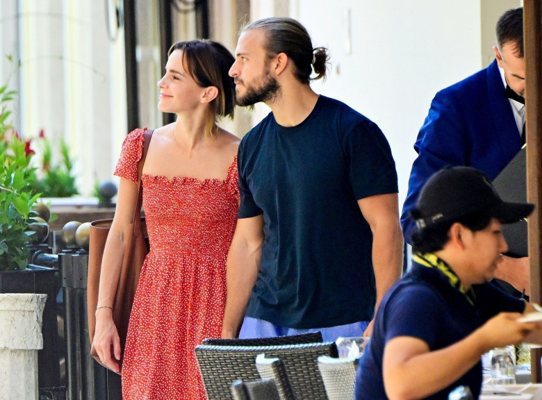 *PREMIUM-EXCLUSIVE* STRICTLY NOT AVAILABLE FOR ONLINE USAGE UNTIL 22:00 PM UK TIME ON 20/08/2022 - MUST CALL FOR PRICING BEFORE USAGE - Harry Potter star Emma Watson and Sir Philip Green's son Brandon Green were spotted holding hands during their romant