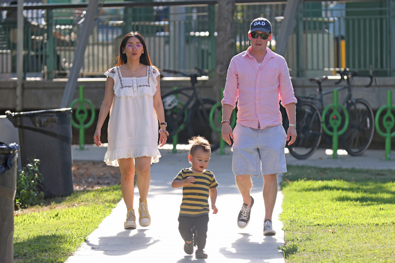 Former child superstar Macaulay Culkin is one proud papa as he enjoys a family day out with fiancŽe Brenda Song and their young son Dakota, 16 months, on a sunny afternoon in the LA suburbs.