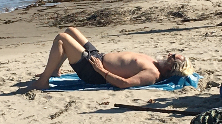 Beloved Hollywood legend Jeff Bridges continues to live his best life after beating cancer as he enjoys a day on the beach in his hometown of Santa Barbara.