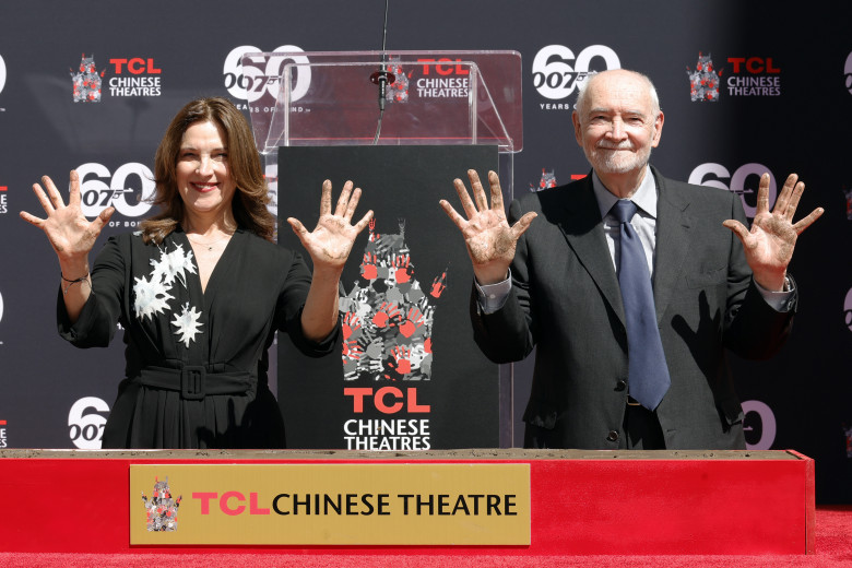 Producers Michael G. Wilson And Barbara Broccoli Place Their Handprints In Cement At The TCL Chinese Theatre