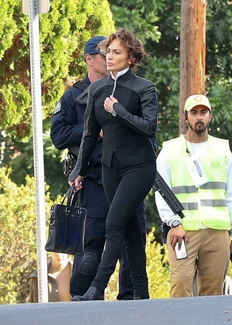 Jennifer Lopez is seen shooting scenes for her new upcoming film 'Atlas' in LA