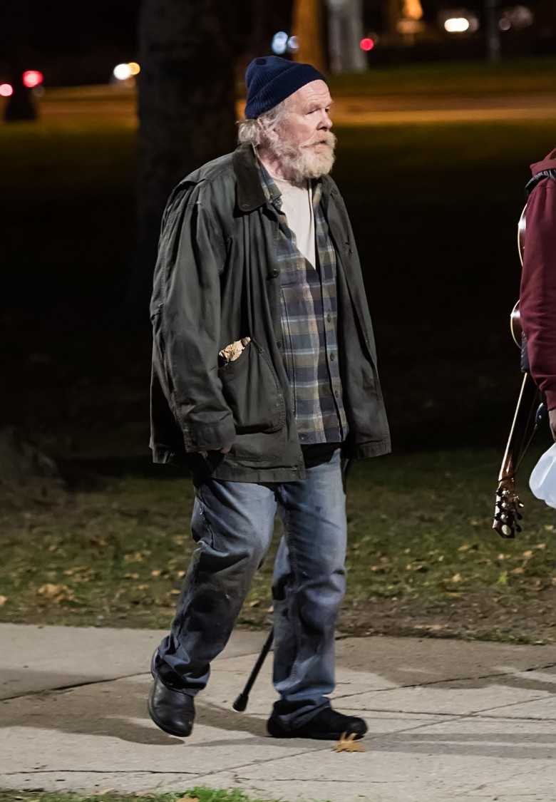 Nick Nolte filming on set of the movie "Rittenhouse" in Philadelphia, PA