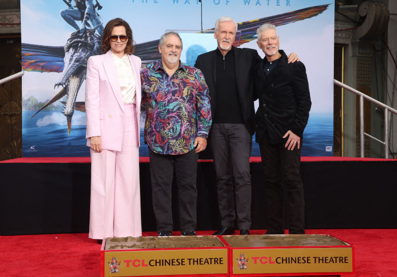 James Cameron And Jon Landau Hand And Footprint In Cement Ceremony - LA, Los Angeles, United States - 12 Jan 2023