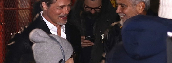 Brad Pitt shows off his stylish look as he is spotted arriving on 2nd day of filming new Apple TV show co-starring George Clooney in NYC