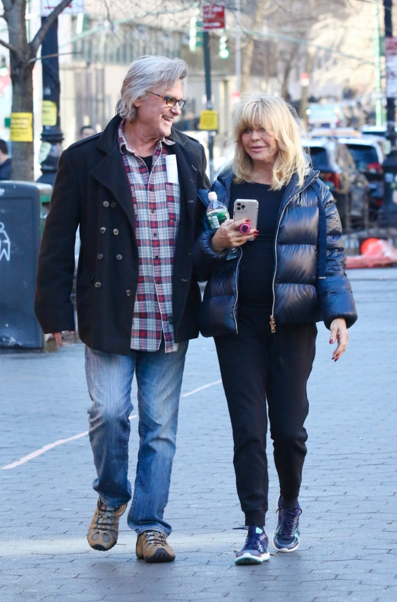 *EXCLUSIVE* Kurt Russell and Goldie Hawn look all loved up on Valentine’s Day in NYC