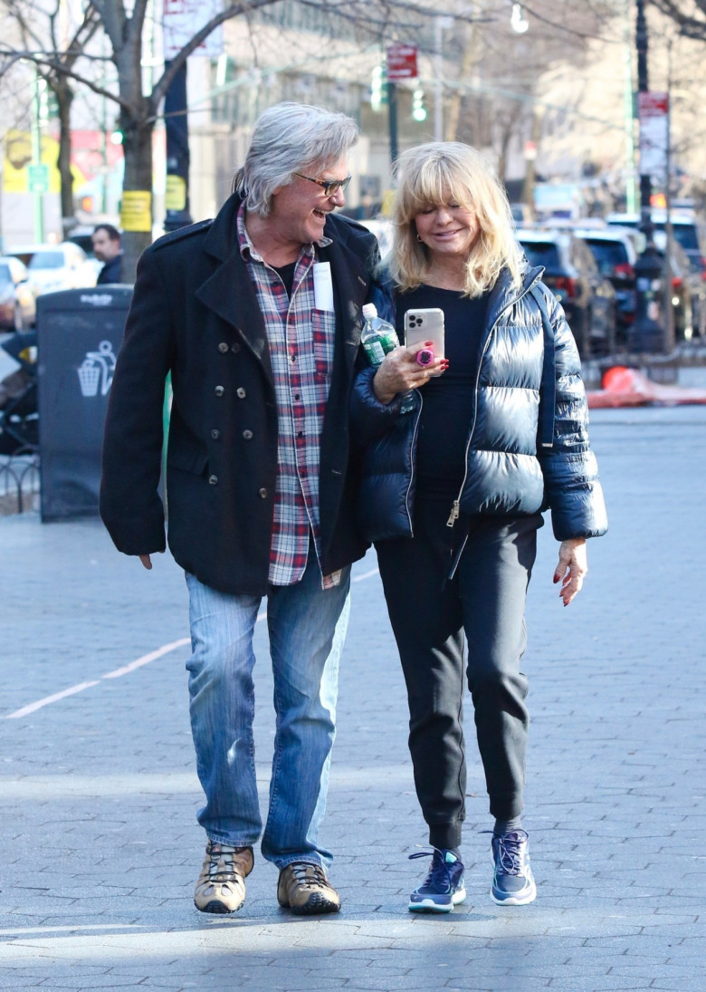*EXCLUSIVE* Kurt Russell and Goldie Hawn look all loved up on Valentine’s Day in NYC