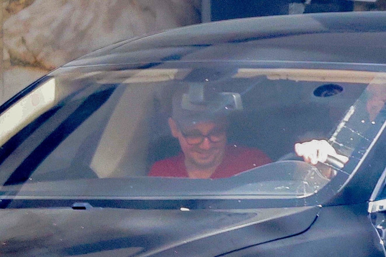 EXCLUSIVE: PREMIUM EXCLUSIVE RATES--Jeremy Renner Is Seen For The First Time Since He Was Run Over By A Snow Plow In Los Angeles, California